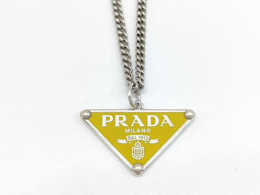 PRADA Prada Triangle Logo Necklace 925 14.58g Necklace