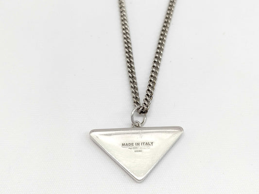 PRADA Prada Triangle Logo Necklace 925 14.58g Necklace