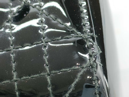 Dior Lady Dior Patent Leather Mini Cannage 2-Way Handbag in Black. Accessories: Box, Dust Bag, Shoulder Strap.