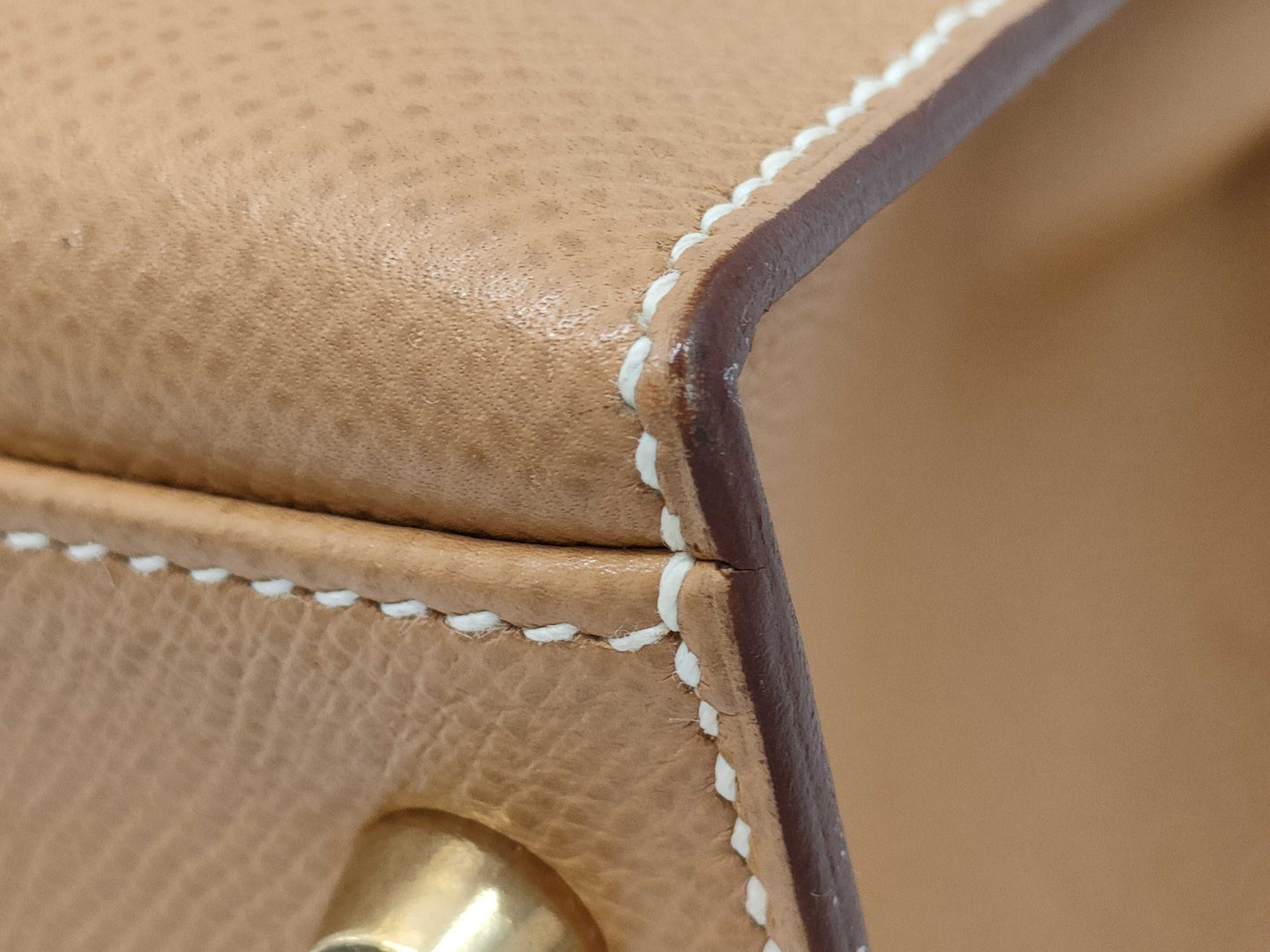 HERMES Kelly 32 Couchvel Natural Y〇 Stamp Accessories: Shoulder strap, padlock, clochette, dust bag Handbag
