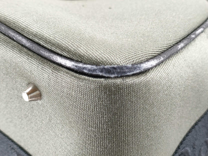 Dior Rhinestone 2-Way Handbag Canvas Khaki Handbag