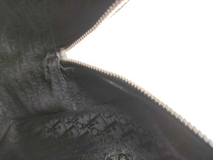 Dior Rhinestone 2-Way Handbag Canvas Khaki Handbag