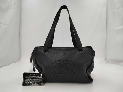 CHANEL Leather Coco Mark Shoulder Bag Handbag