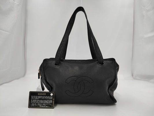CHANEL Leather Coco Mark Shoulder Bag Handbag