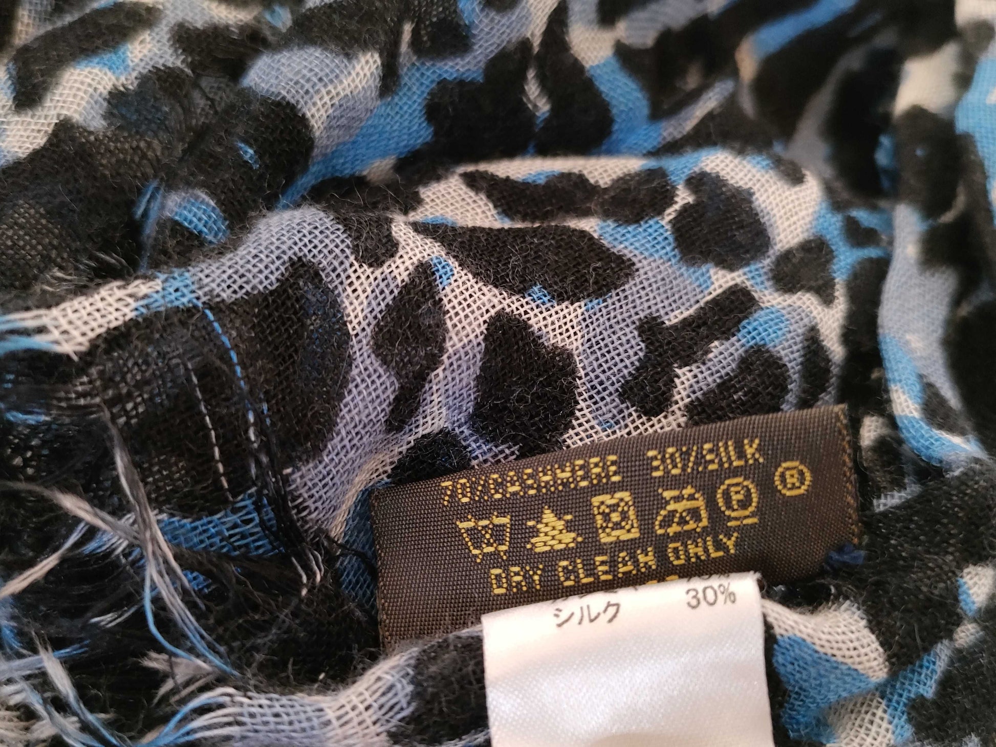 LOUIS VUITTON Etoile Leopard Print Cashmere and Silk Large Stole Other Apparel