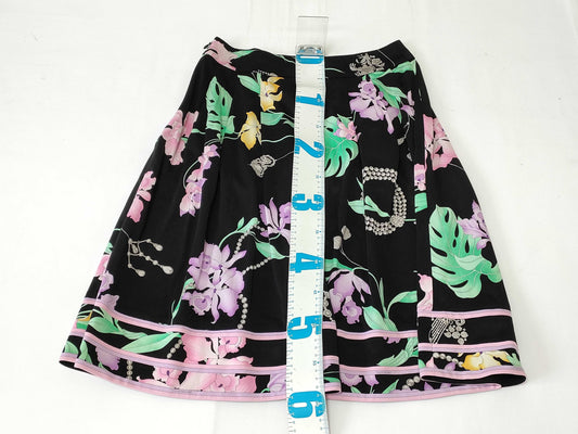LEONARD Leonard Cancan Floral Print Skirt