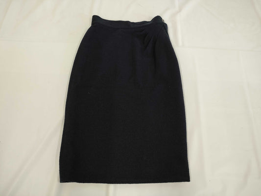 CHANEL Coco Mark Button Tweed Skirt, Size 36