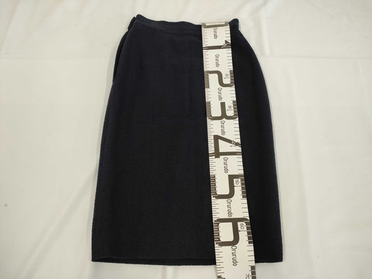 CHANEL Coco Mark Button Tweed Skirt, Size 36