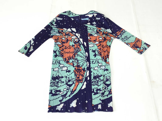 PLEATS PLEASE World Map Cardigan PP23-J0606