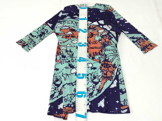PLEATS PLEASE World Map Cardigan PP23-J0606
