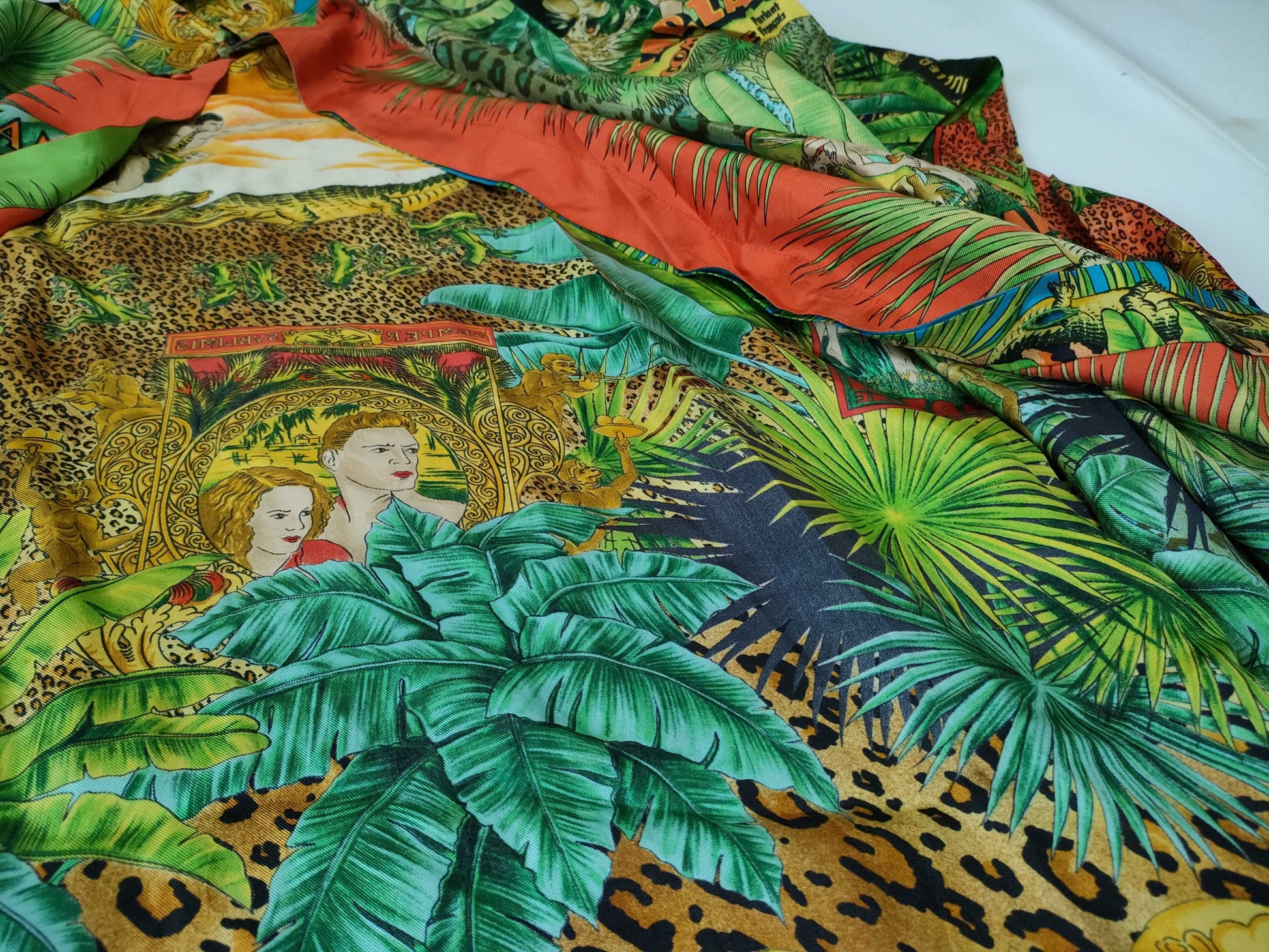 VERSACE Vintage Tarzan Jungle Print Silk Shirt