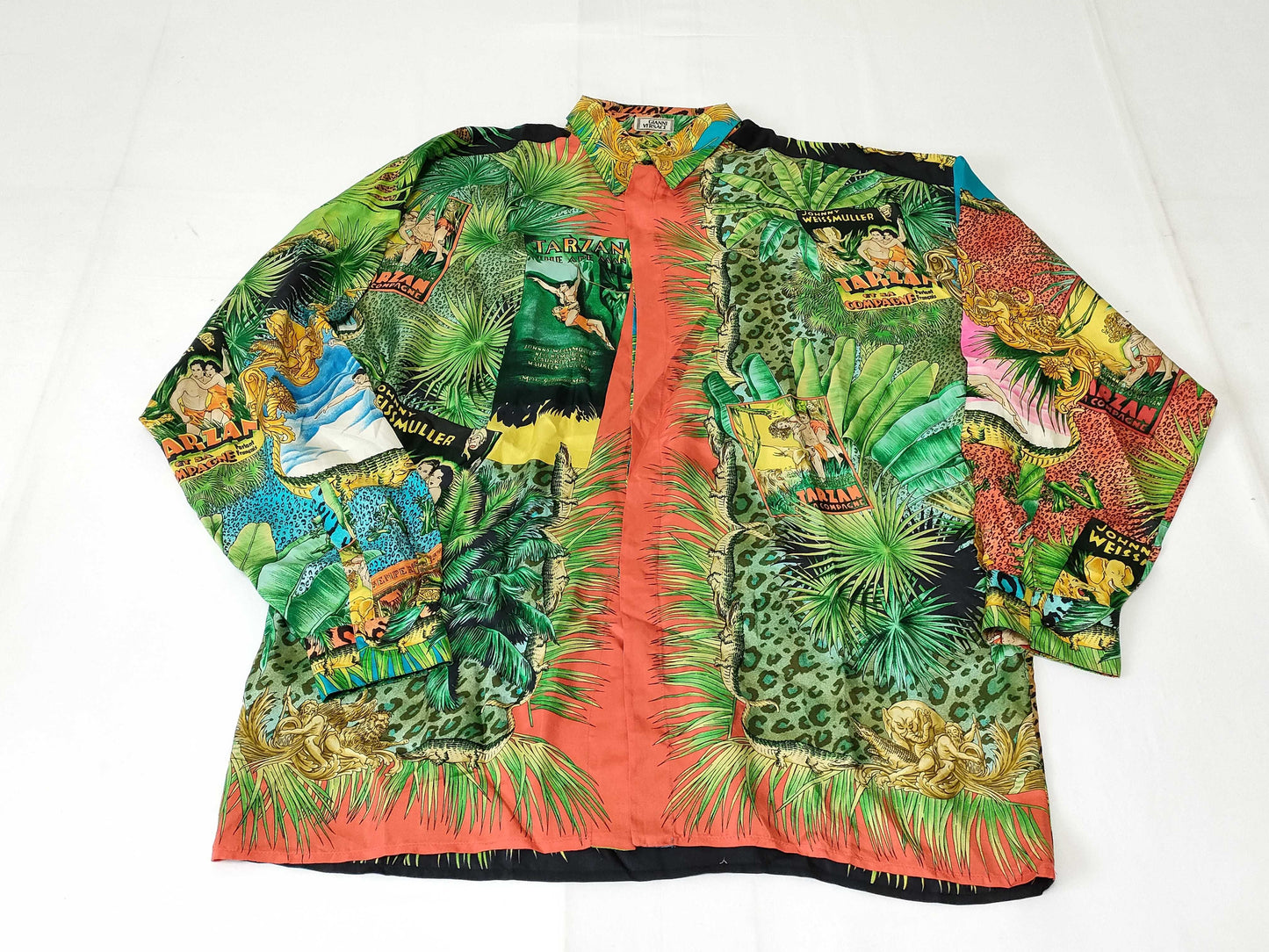 VERSACE Vintage Tarzan Jungle Print Silk Shirt