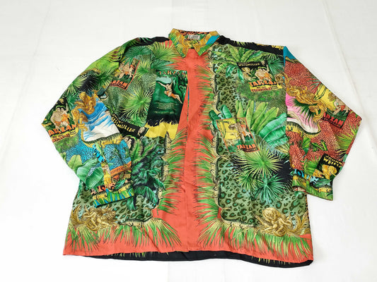 VERSACE Vintage Tarzan Jungle Print Silk Shirt