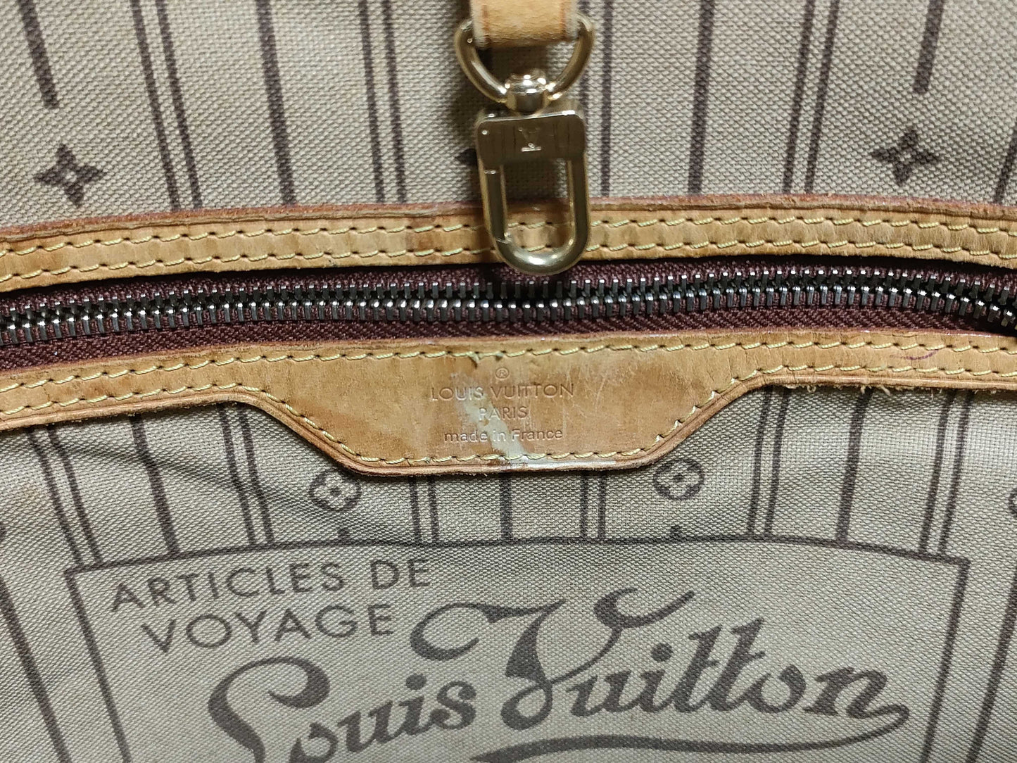 LOUIS VUITTON RFID Unverifiable VI4087 Monogram Louis Vuitton Monogram Neverfull MM Tote Bag