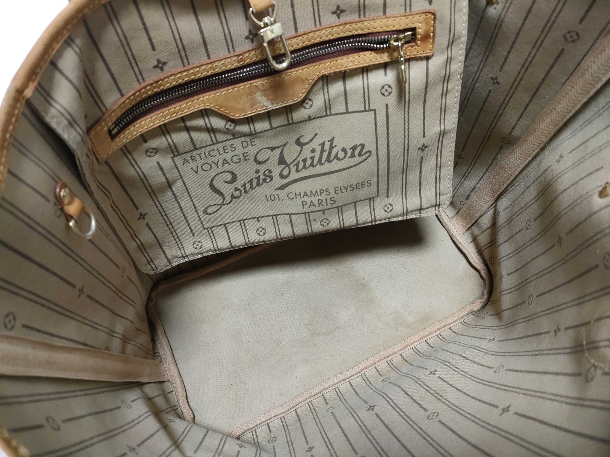 LOUIS VUITTON RFID Unverifiable VI4087 Monogram Louis Vuitton Monogram Neverfull MM Tote Bag