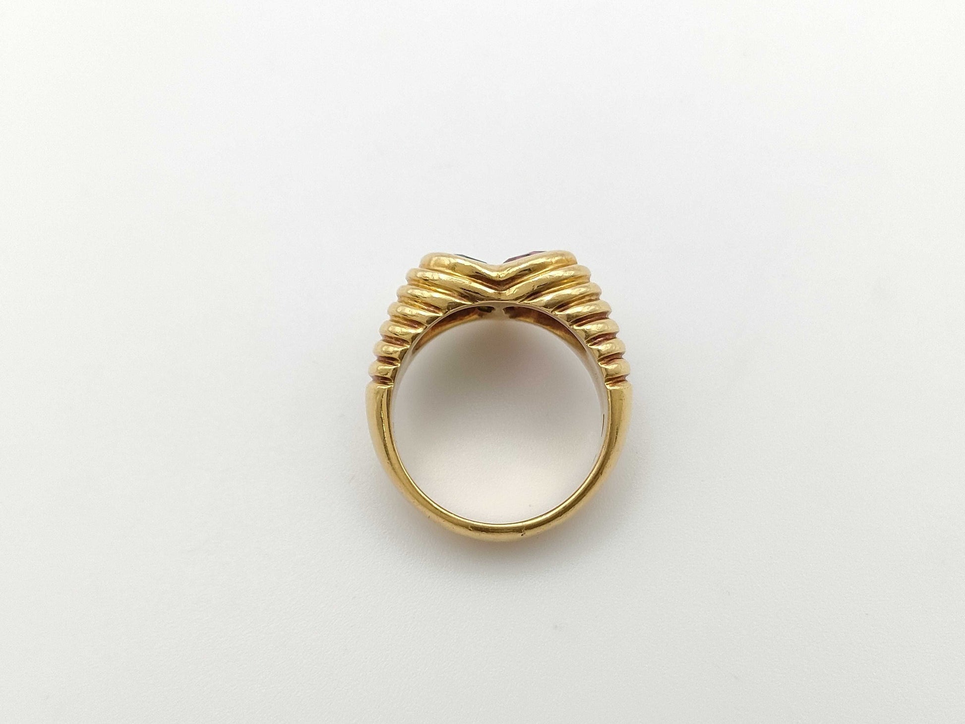 BVLGARI Doppio Bacchelate Tourmaline Peridot Yellow Gold 750 12.1g Ring 