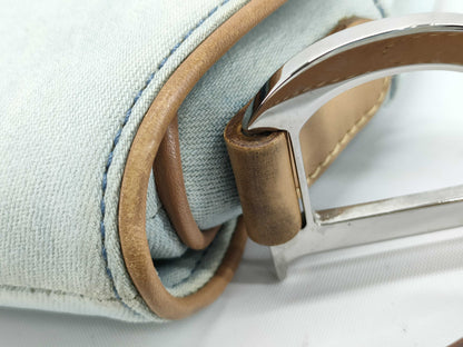 Dior DIOR Christian Dior Saddle Bag Handbag Denim x Leather Shoulder Bag