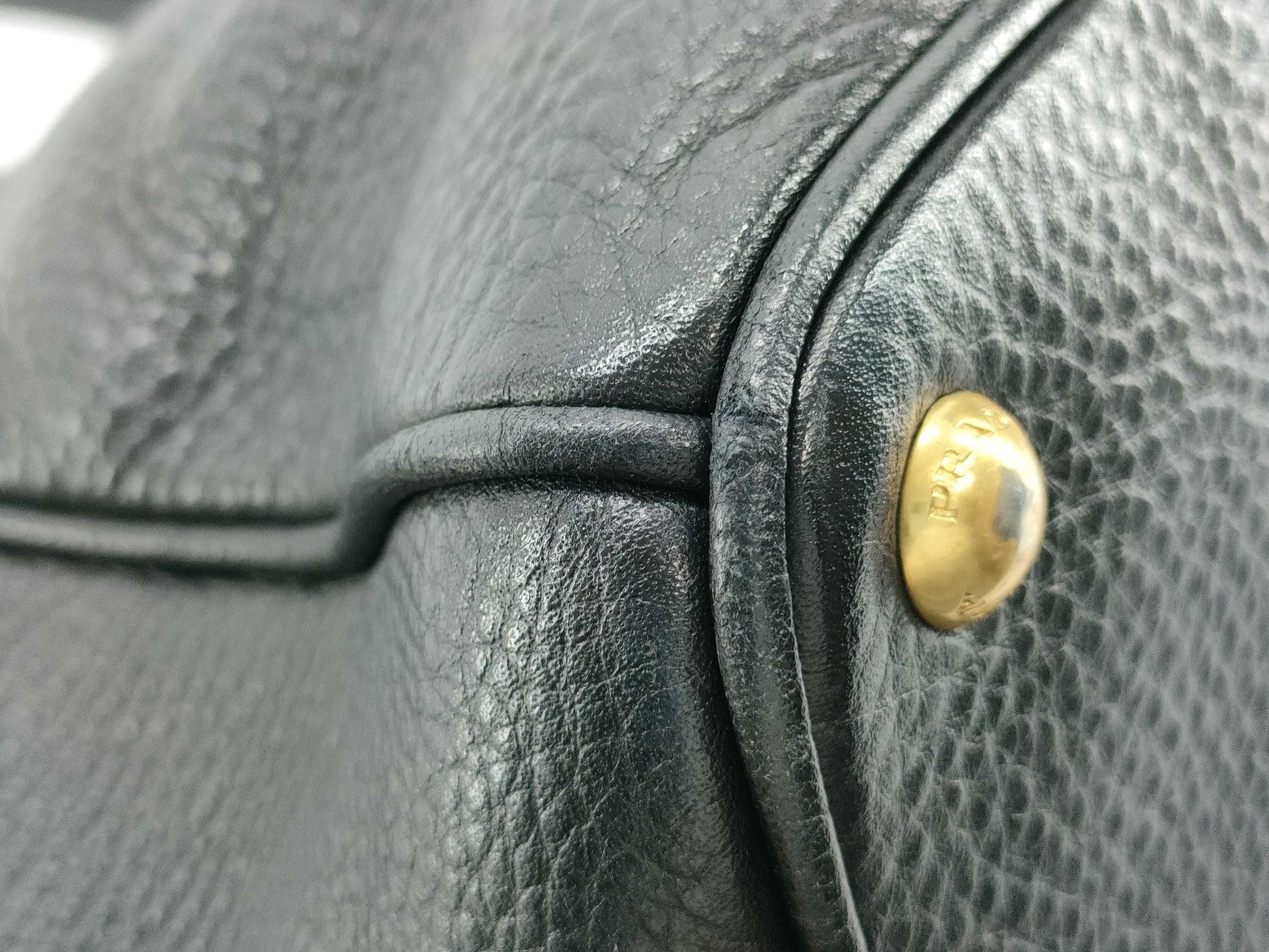 PRADA PRADA logo tote bag leather with leather tag black handbag