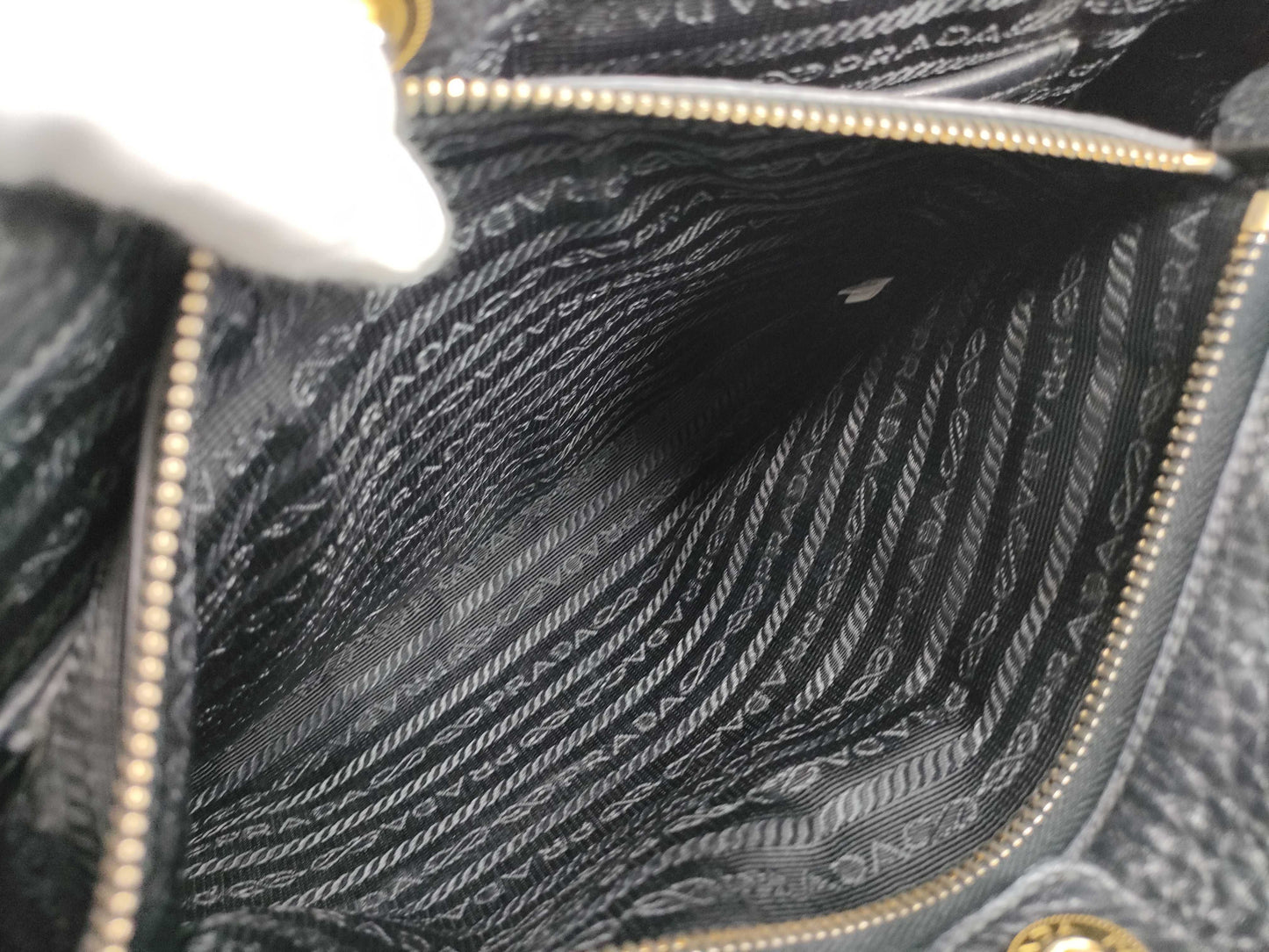 PRADA PRADA logo tote bag leather with leather tag black handbag
