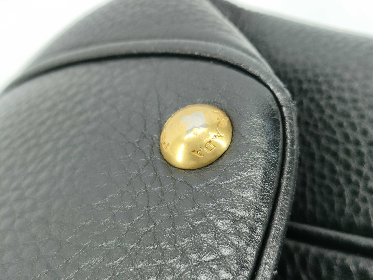 PRADA PRADA logo tote bag leather with leather tag black handbag
