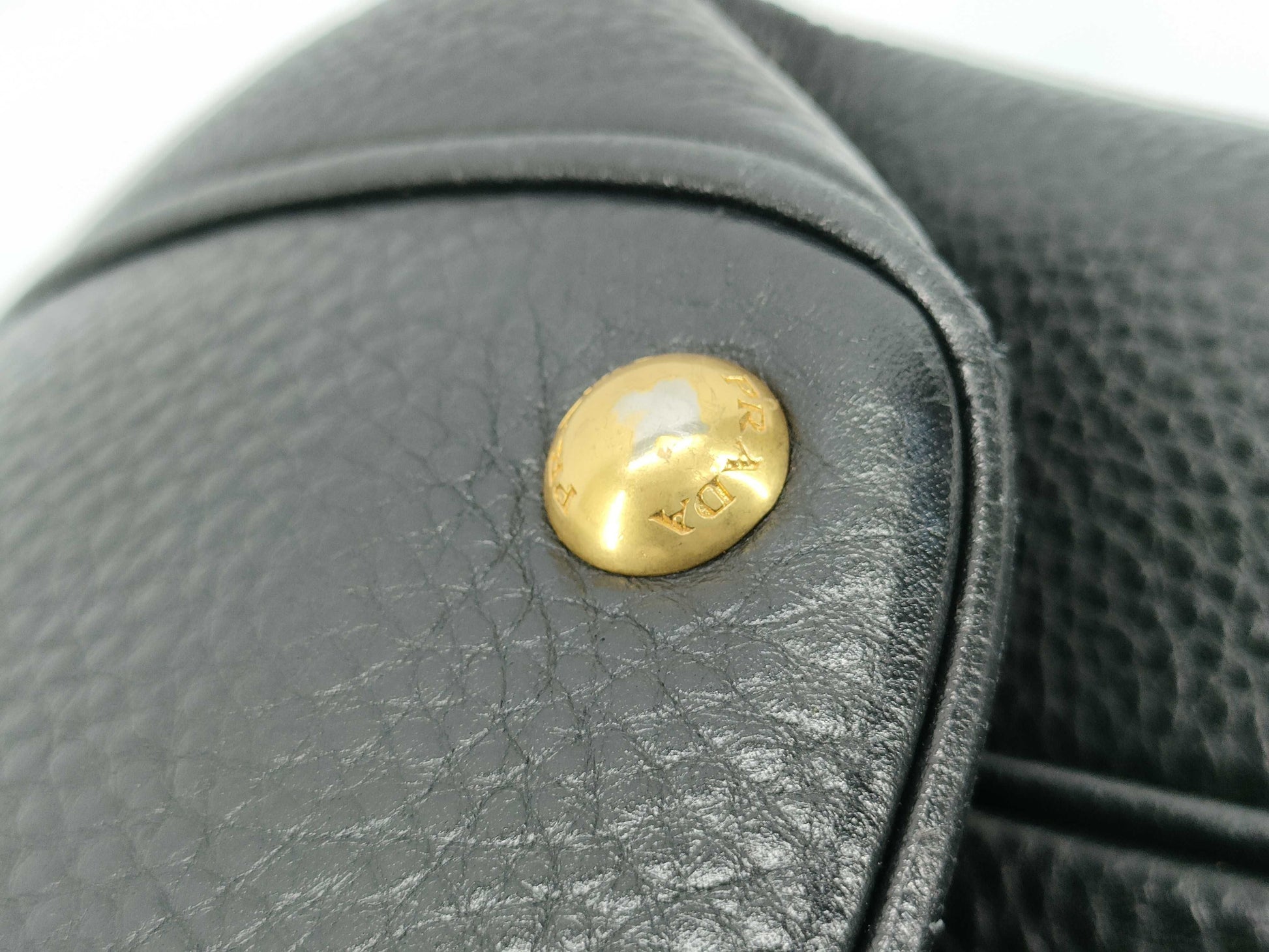 PRADA PRADA logo tote bag leather with leather tag black handbag