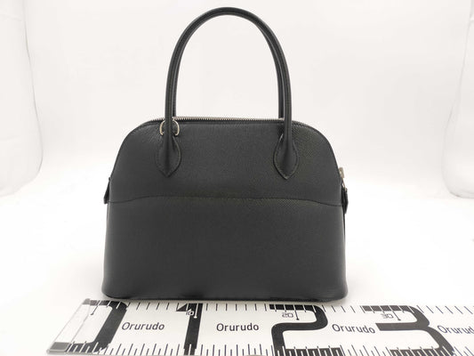 HERMES Bolide 27 Handbag, Black, Epsom Leather, Y Stamp
