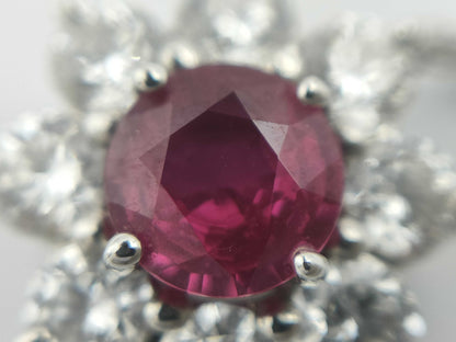 HARRY WINSTON Sunflower Ruby and Diamond Pt950 4.5g Necklace 