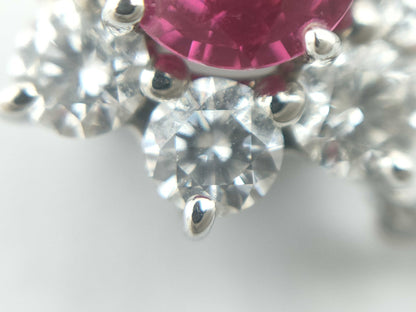 HARRY WINSTON Sunflower Ruby and Diamond Pt950 4.5g Necklace 