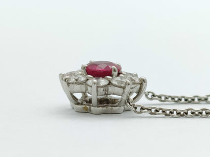 HARRY WINSTON Sunflower Ruby and Diamond Pt950 4.5g Necklace 
