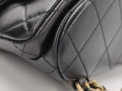 CHANEL Matelasse Backpack AS5310, Black Shiny Lambskin with Metal Serial Plate