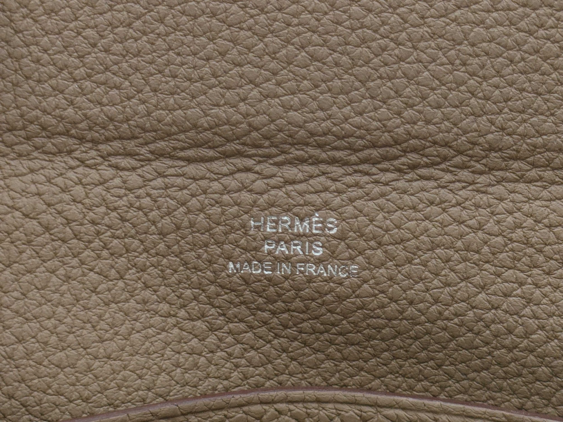 HERMES HERMES Vid Poche Shoulder Bag Etoupe Togo B Stamp Bag