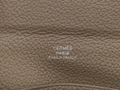 HERMES HERMES Vid Poche Shoulder Bag Etoupe Togo B Stamp Bag
