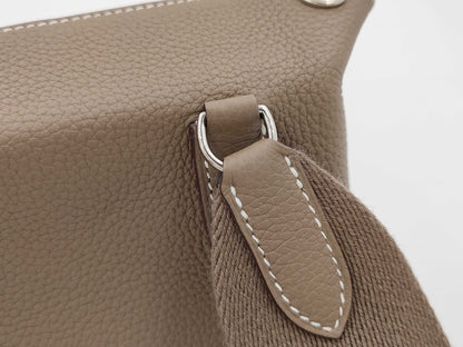 HERMES HERMES Vid Poche Shoulder Bag Etoupe Togo B Stamp Bag