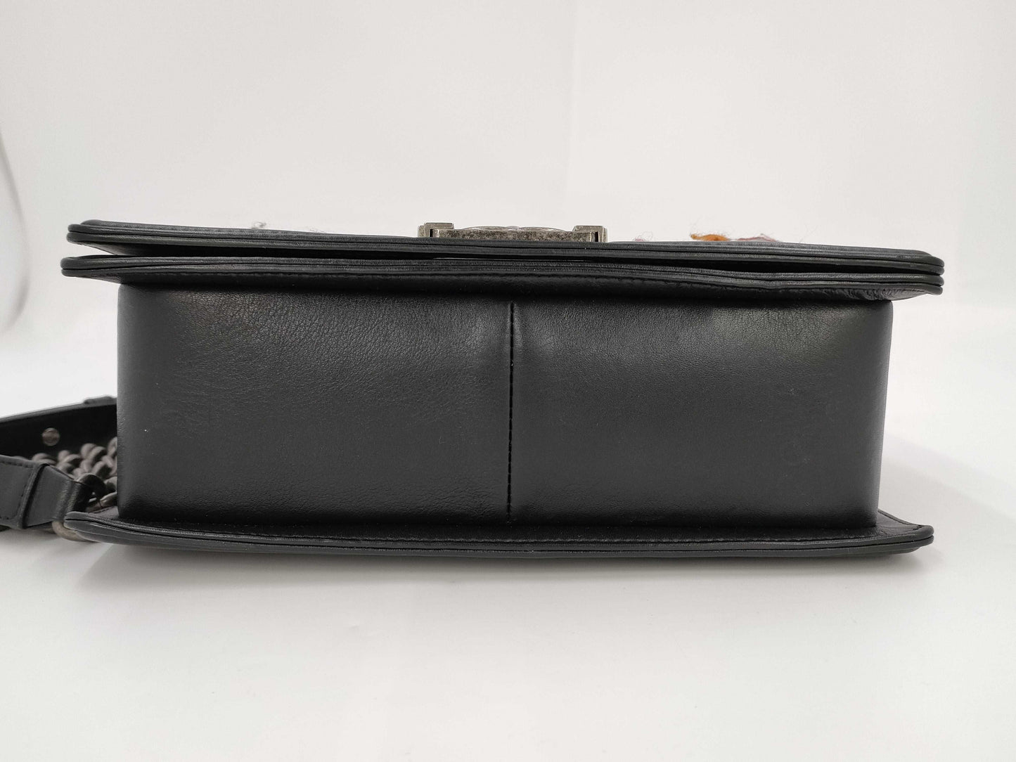CHANEL Boy Chanel Shoulder Bag A67086 Leather and Wool, Black Multi, 20 Series Tweed Shoulder Bag