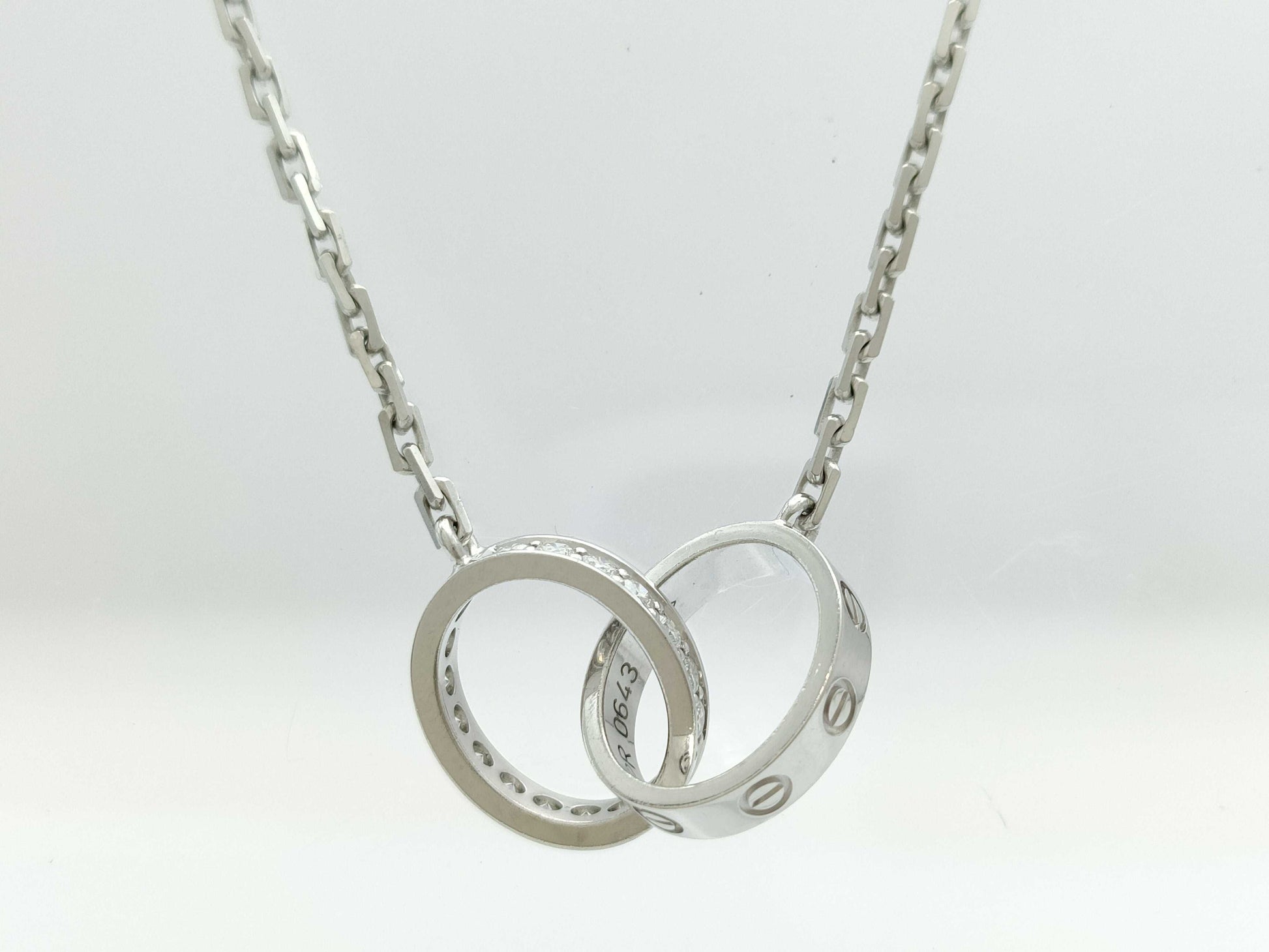 Cartier Baby Love Diamond Necklace in WG 750, 6.8g 