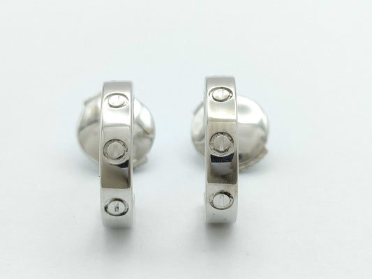 Cartier Mini Love Hoop Earrings in WG 750, 3.6g 