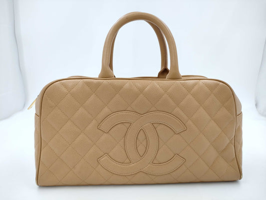 CHANEL CHANEL Matelasse Handbag A20997 Caviar Skin Beige 9 Series Handbag