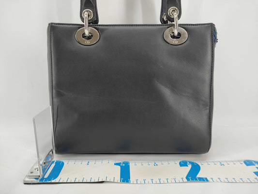 Dior DIOR Christian Dior Lady Dior Medium Bag Handbag Black Beaded Shoulder Bag