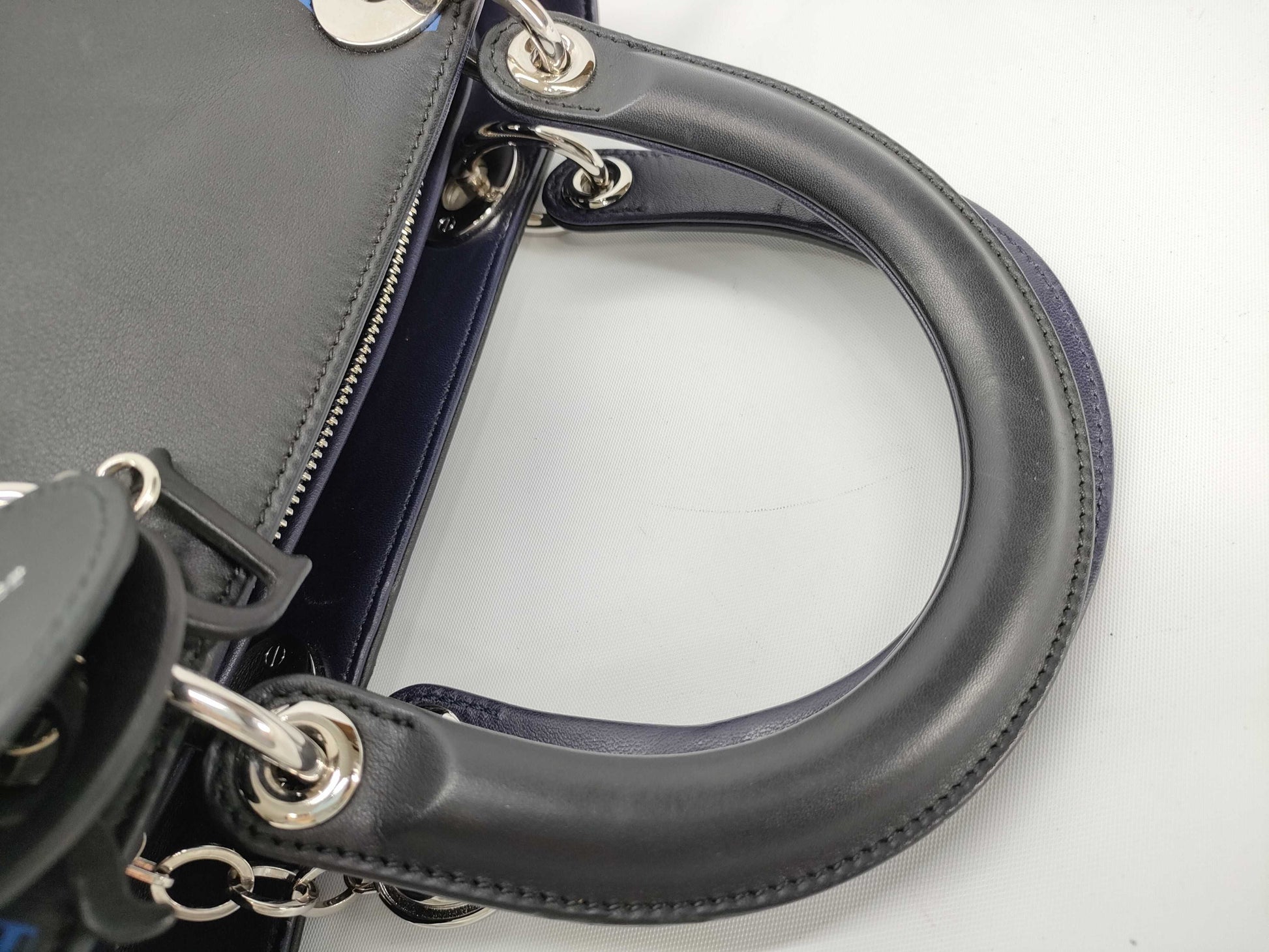 Dior DIOR Christian Dior Lady Dior Medium Bag Handbag Black Beaded Shoulder Bag