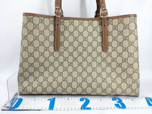 GUCCI GG Supreme Large Tote Bag with GG Emblem, 815213
