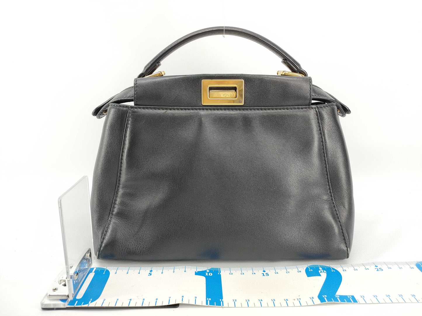 FENDI Peekaboo Iconic Small Handbag 8BN244-K4P Leather Black Handbag