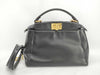 FENDI Peekaboo Iconic Small Handbag 8BN244-K4P Leather Black Handbag