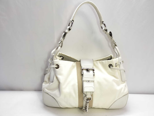 PRADA Prada Nylon Leather Handbag Handbag