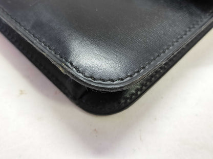 Dior Leather Shoulder Bag with Logo Hardware, Black