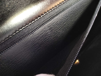 Dior Leather Shoulder Bag with Logo Hardware, Black