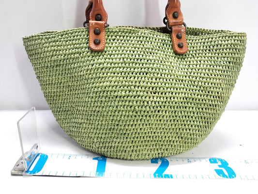 BALENCIAGA Straw Leather Handbag 236741 Handbag
