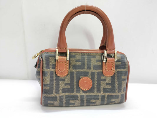 FENDI Zucca pattern mini Boston bag Zucca mini bag bag