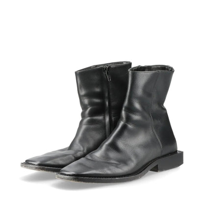 BALENCIAGA Leather Short Boots Size 36 616349 BB Logo Other Shoes