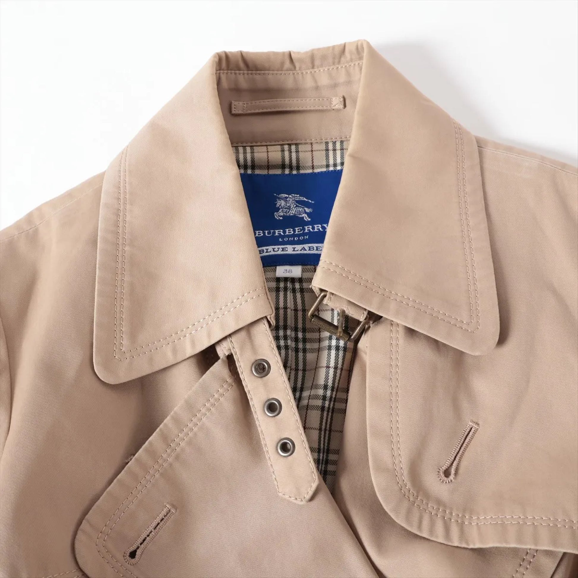BURBERRY Blue Label Cotton Trench Coat, Size 38