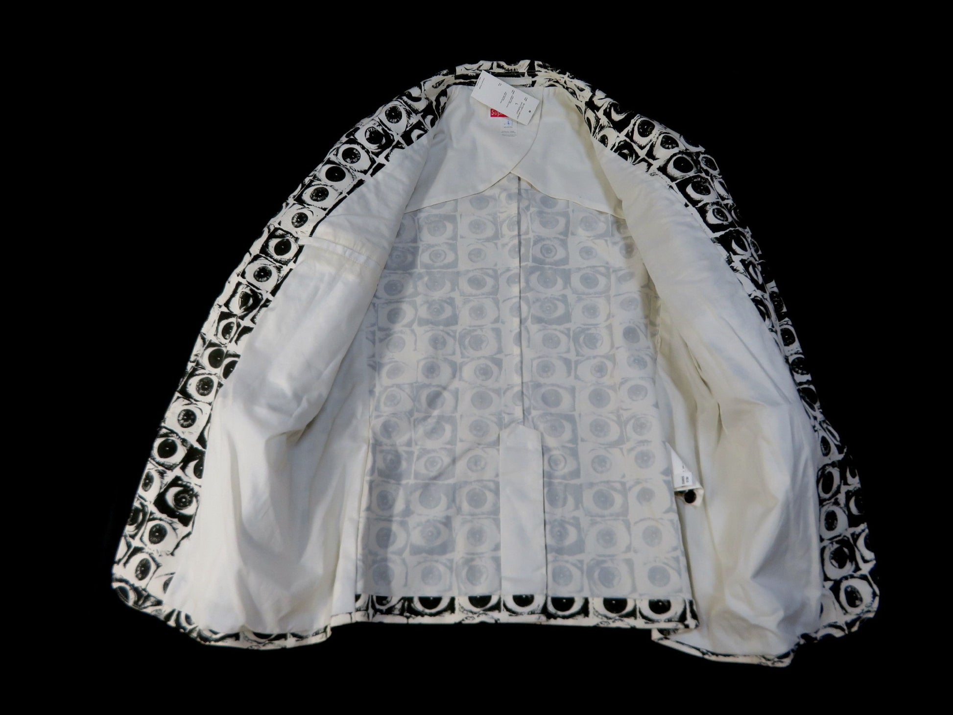 Supreme COMME GARCONS SHIRTS 17SS Eye Pattern Jacket, Size L, Unused, Stored
